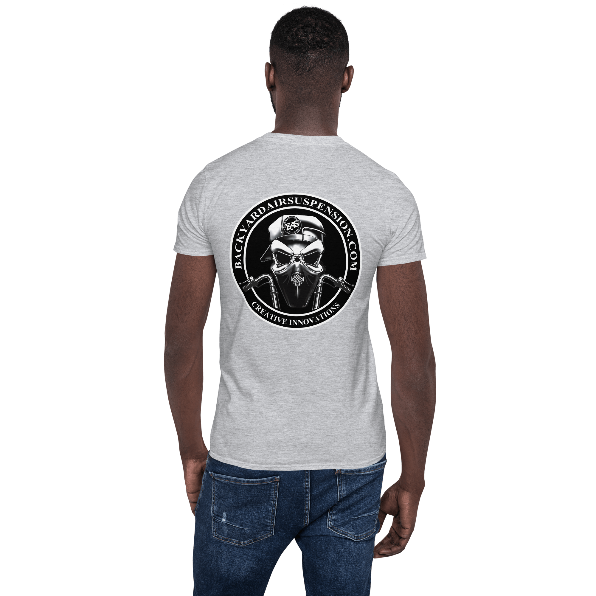 BAS Logo Short-Sleeve Men's T-Shirt - Backyard Air Suspension & Innovations, LLC.