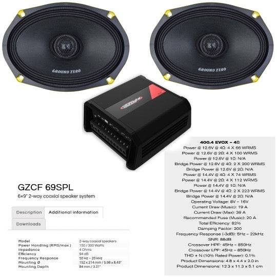 6x9 Speakers & Amplifier Combo
