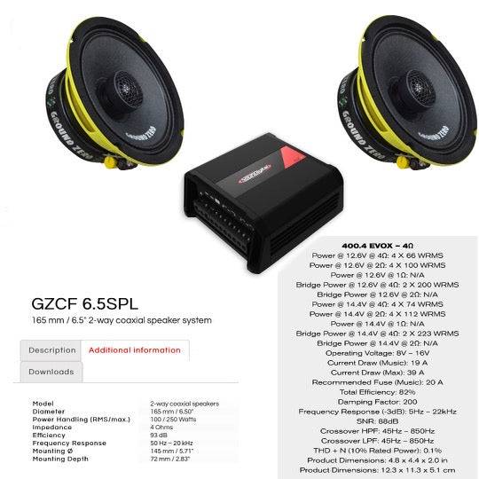 6.5" Speakers & Amplifier Combo - Backyard Air Suspension & Innovations, LLC.