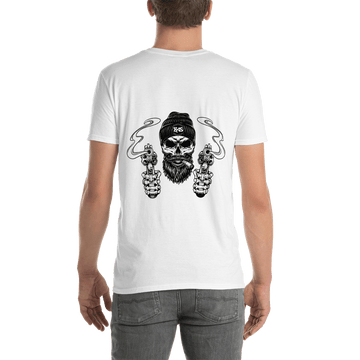 BAS Bearded with Guns White Men's T-Shirt - Backyard Air Suspension & Innovations, LLC.