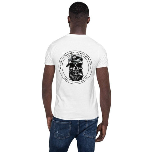 BAS Bearded Skull With Cigar White Men's T-Shirt - Backyard Air Suspension & Innovations, LLC.