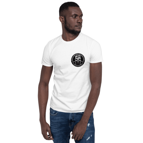 BAS Bearded Skull With Cigar White Men's T-Shirt - Backyard Air Suspension & Innovations, LLC.