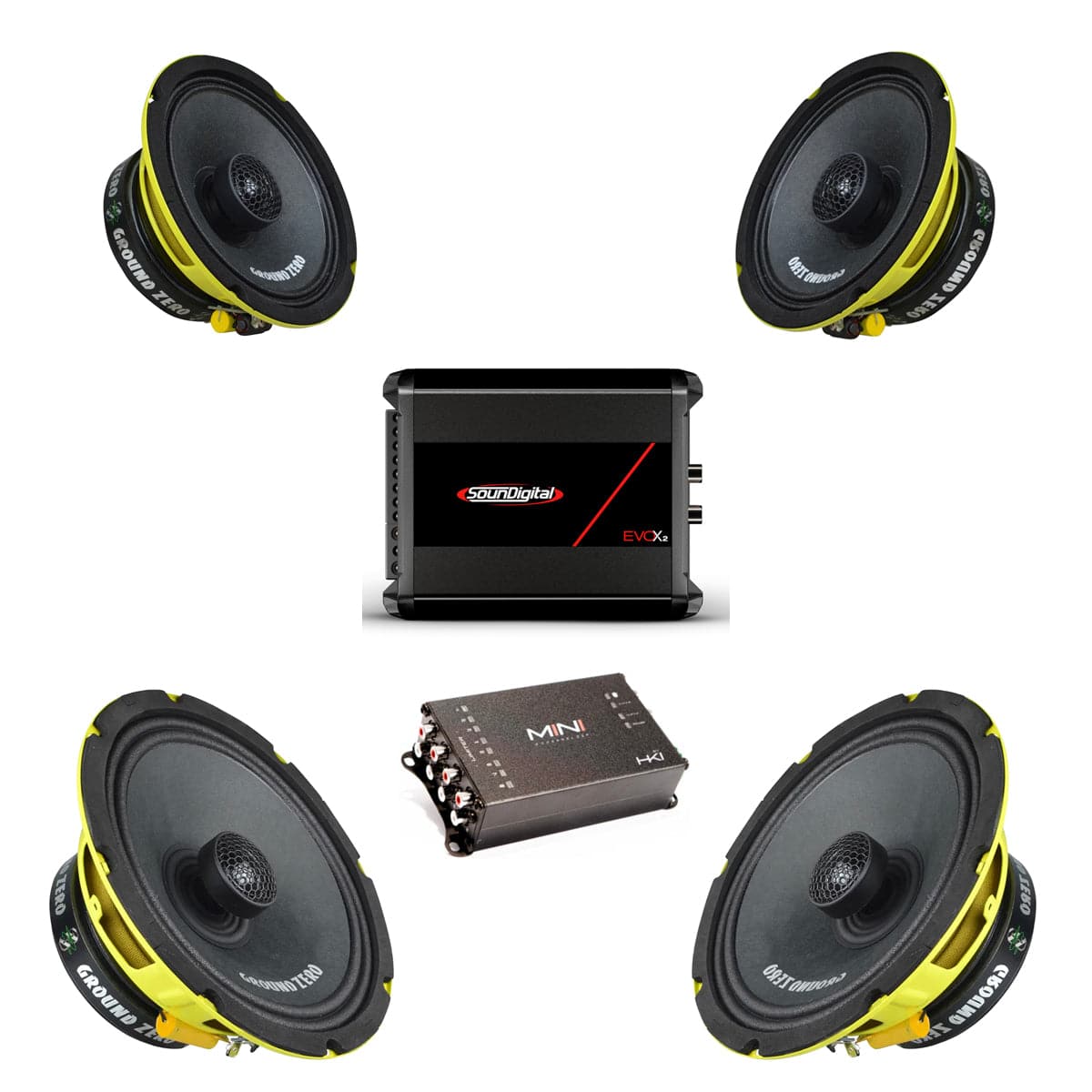 6.5", 8" Speakers, Amplifier & DSP Combo