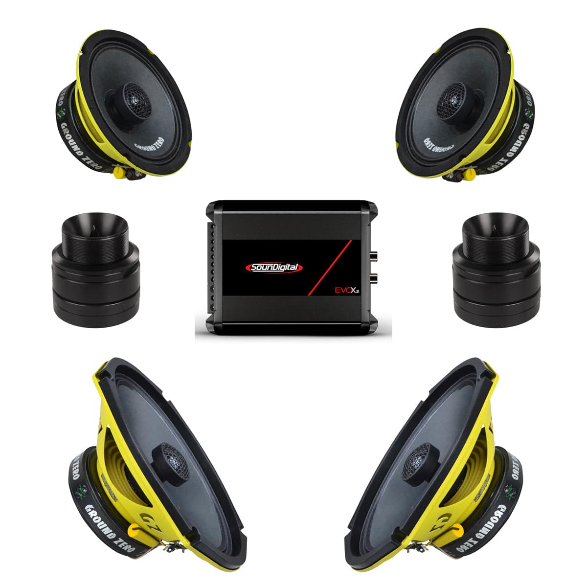 6.5", 6x9 Speakers, Amplifier & Tweeter Combo