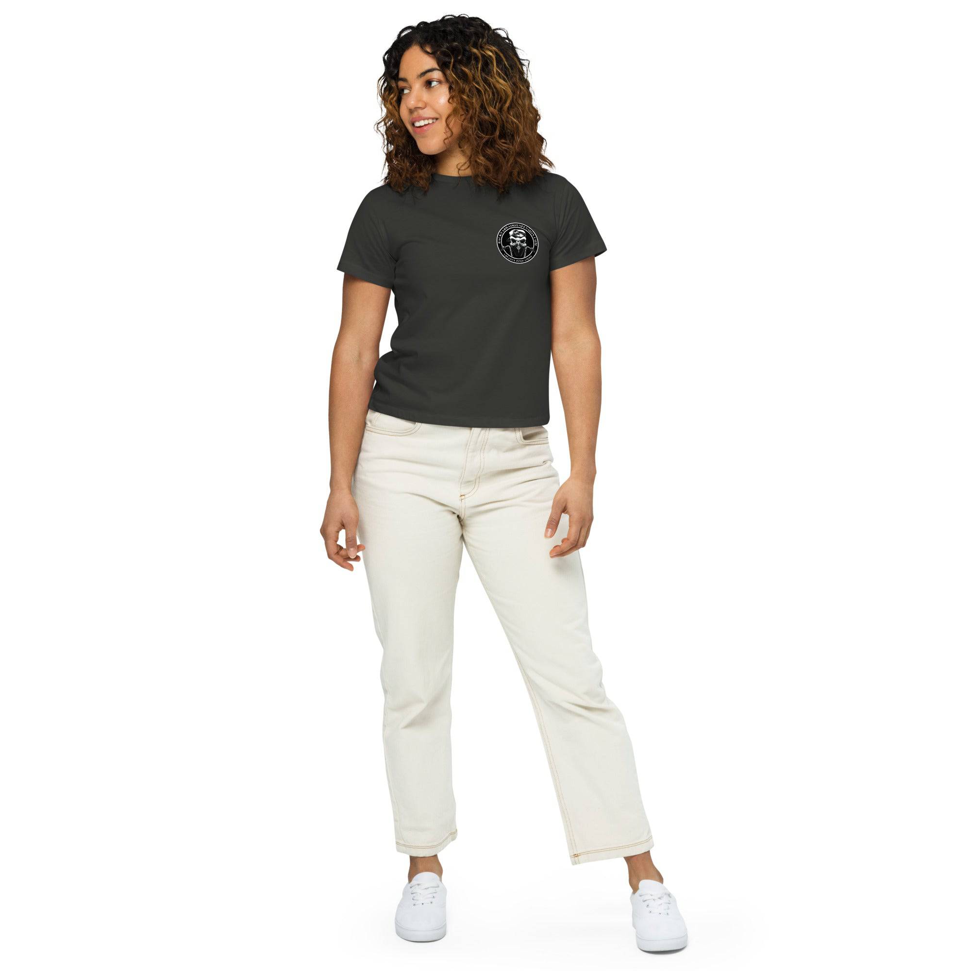 BAS Women’s high-waisted t-shirt - Backyard Air Suspension & Innovations, LLC.