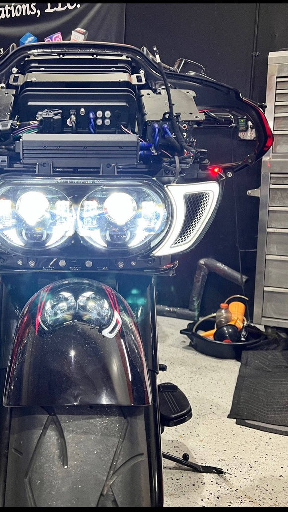 Harley Road Glide Vents DRL/Turn Signal Lights - Backyard Air Suspension & Innovations, LLC.