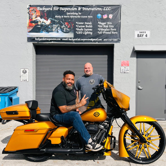 BACKYARD AIR SUSPENSION IS YOUR ONE STOP SHOP FOR YOUR HARLEY DAVIDSON OR METRIC MOTORCYCLE CUSTOMIZATIONS, CONTACT US TODAY TO DISCUSS YOUR BUILD!